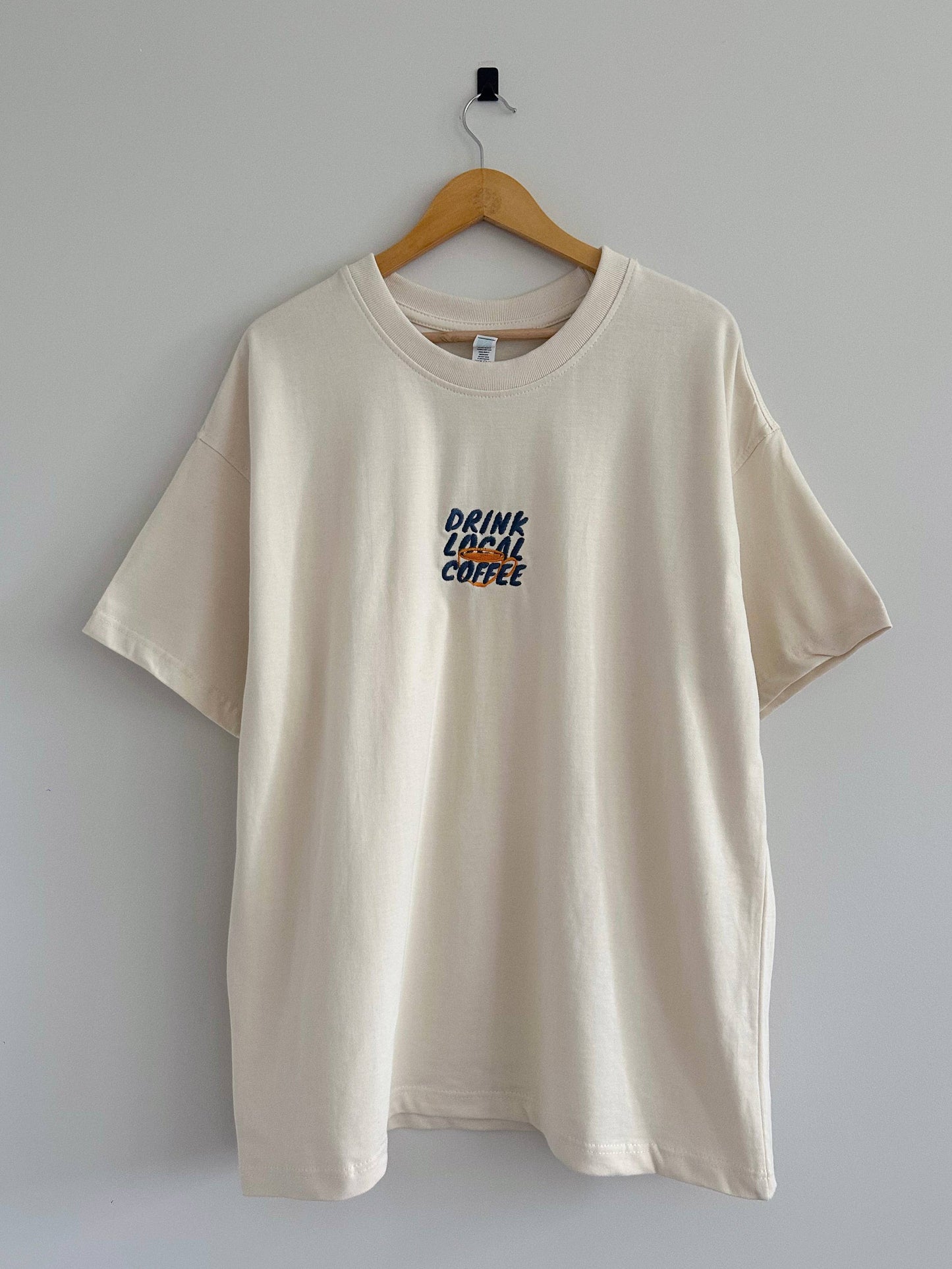 Drink Local Coffee T-Shirt - Cream