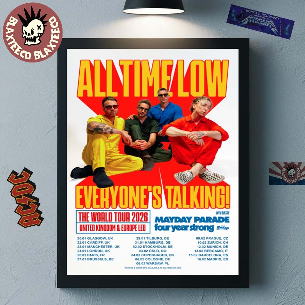 All Time Low Everyones Talking The World Tour 2026 Uk And Europe Leg Schedule Dates Home Decor Poster Canvas