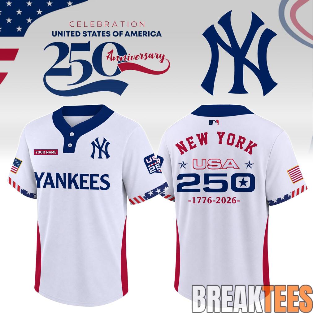 New York Yankees 250 Anniversary Two Button Baseball Jersey