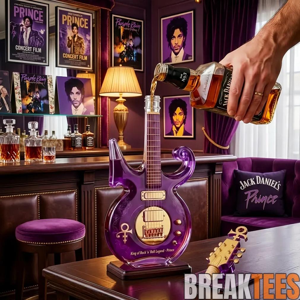 Prince Purple Music Legend Guitar-Shaped Commemorative Whiskey Bottle