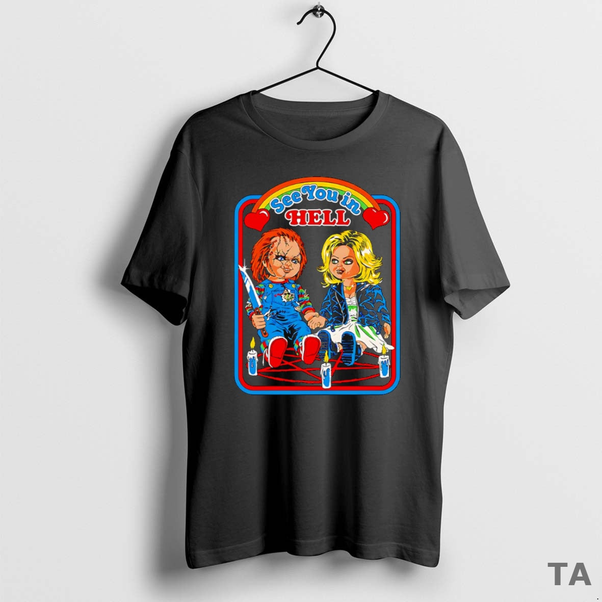 Top Steven Rhodes Chucky See You In Hell T Shirt Sweater
