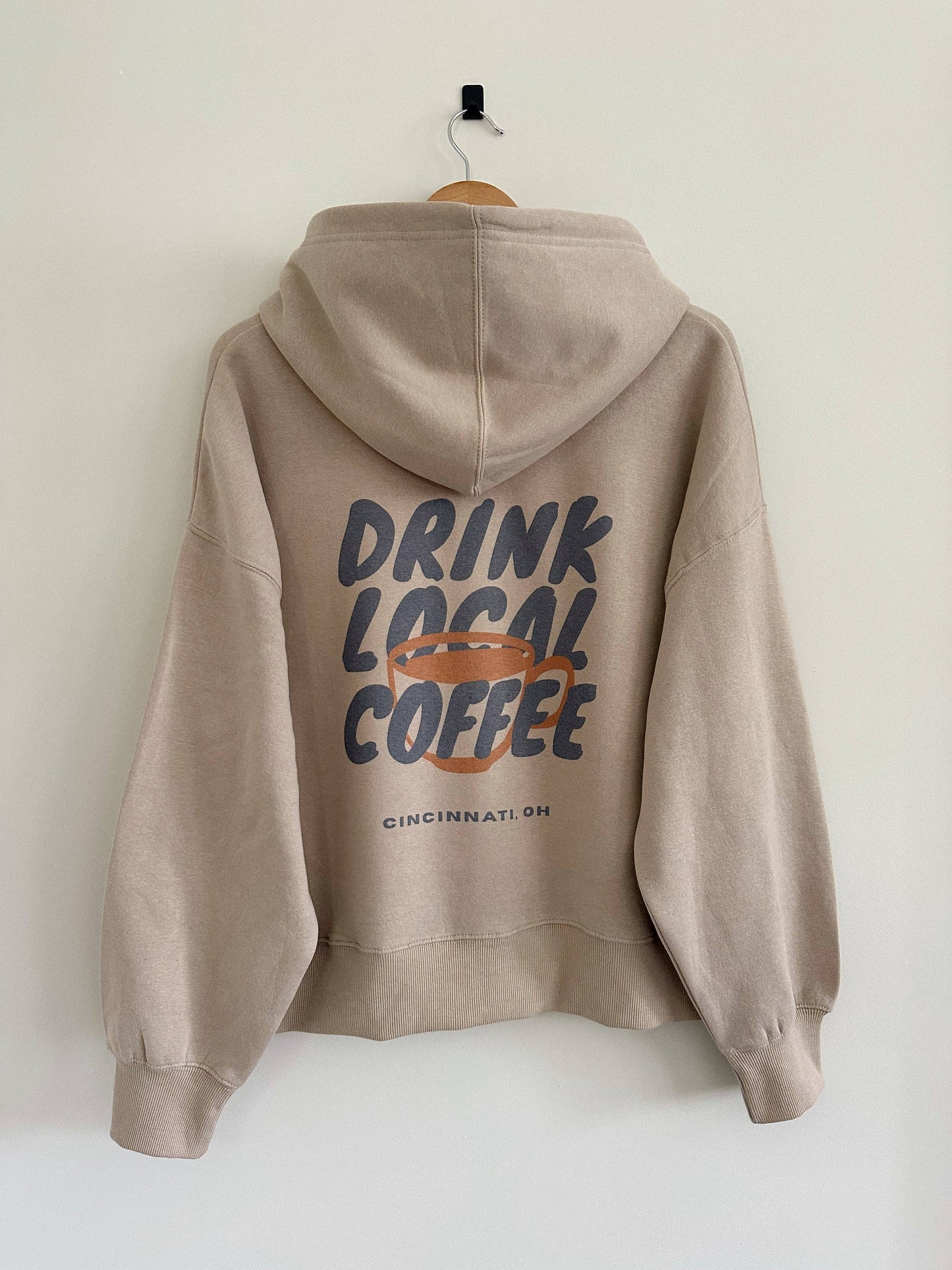 Drink Local Coffee Hoodie - Tan
