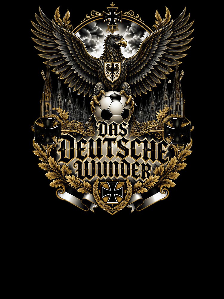 Germany Soccer Eagle - Das Deutsche Wunder Vintage German Football Fan T-Shirt by 18-30