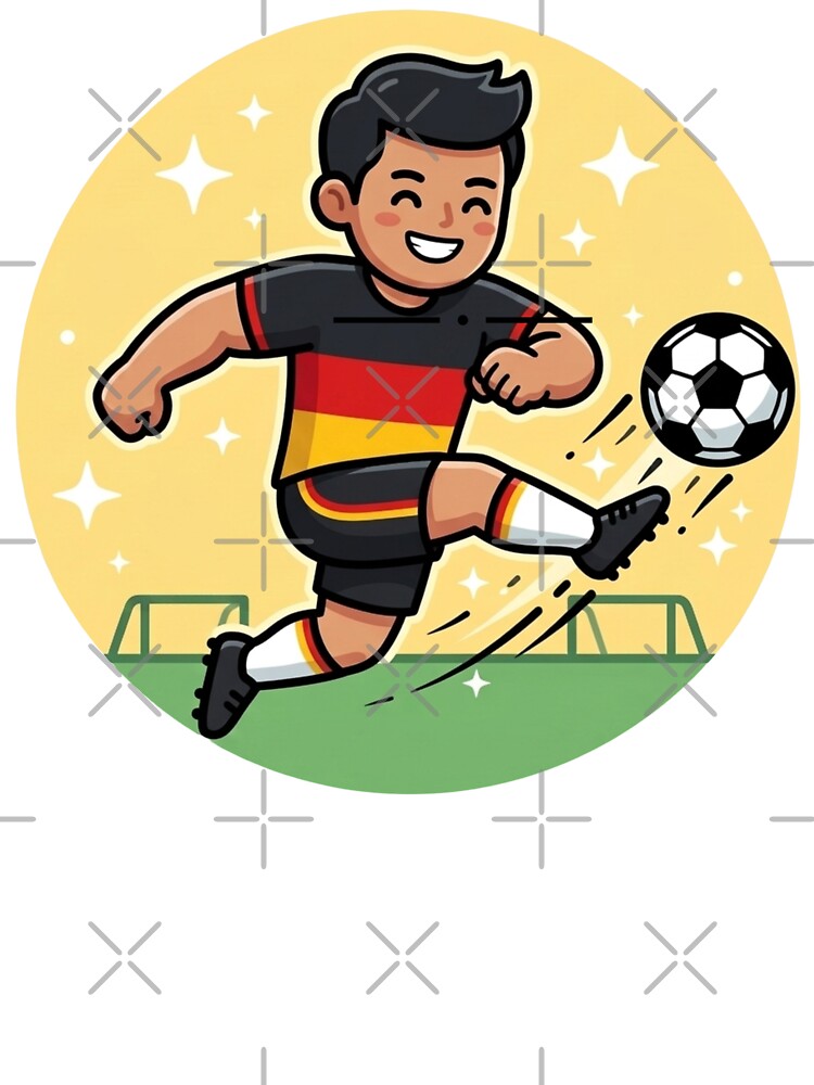 Cute Soccer player Icon | Red Yellow Black Football Jersey by Shape Snip Studio