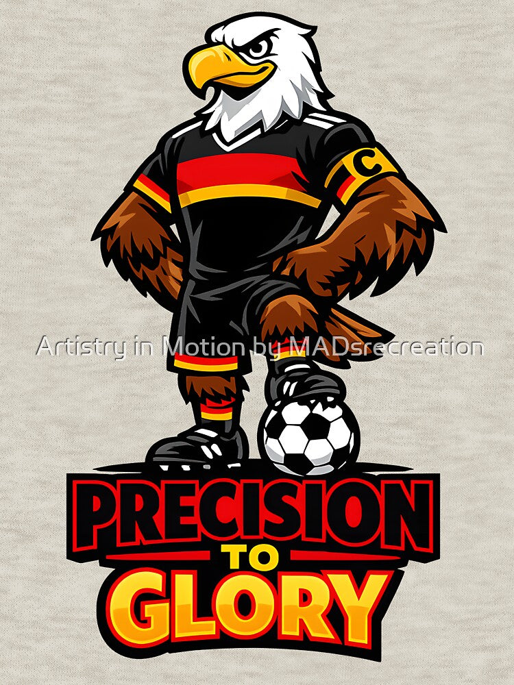 Germany Eagle Soccer Mascot – Precision to Glory Football Fan T-Shirt & Sticker by Artistry in Motion by MADsrecreation
