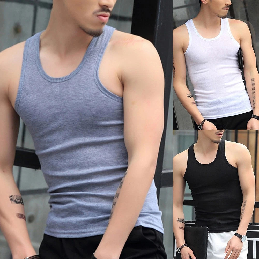 V Neck Fitness Tank Tops Men's Gym Workout Stringer Mesh Breathable Shirt