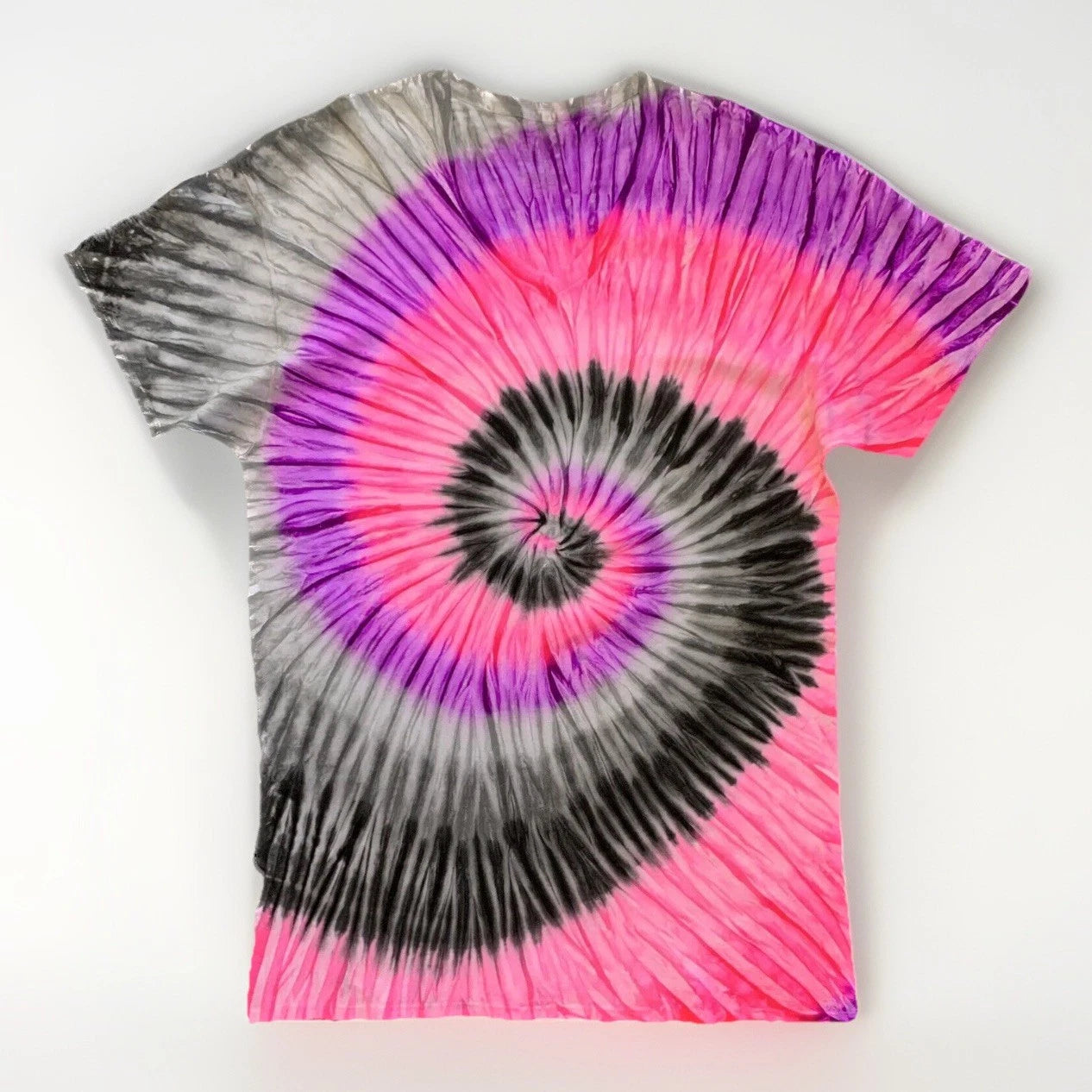 *New* 3XL & 4XL Handmade Tie Dye, Magenta Gray Spiral, Crew or V-Neck