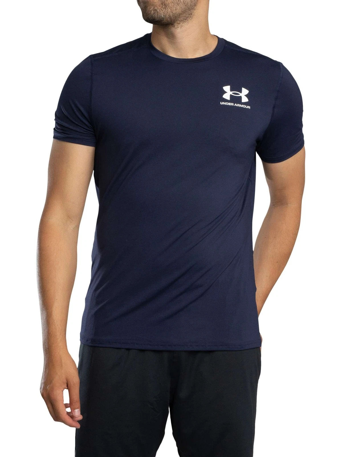 Under Armour Men's HeatGear Fitted Logo T-Shirt, Blue