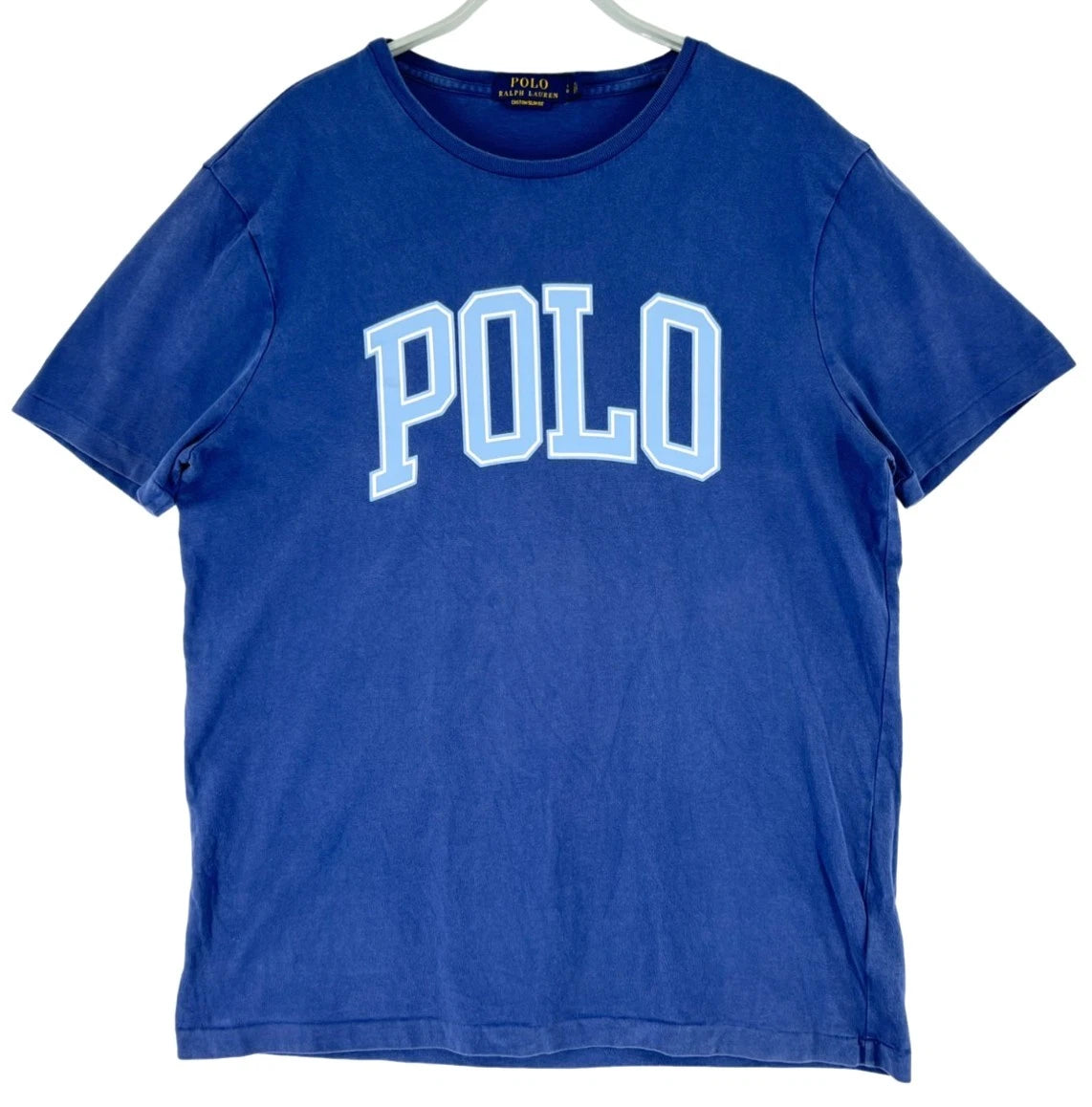 Polo Ralph Lauren T-Shirt Homme Col Rond Slim Fit Coton Jersey Bleu Taille L