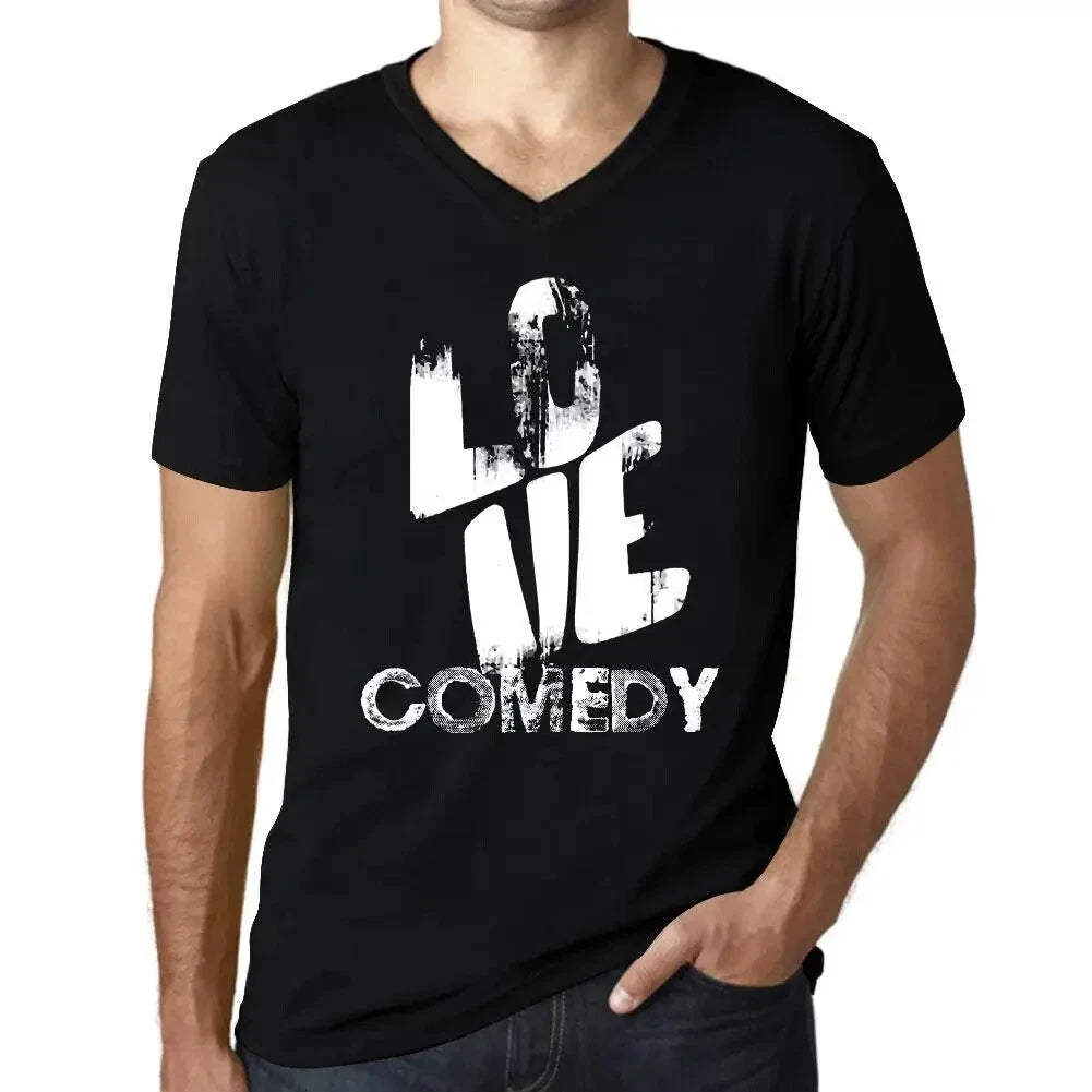 Men's Graphic T-Shirt V Neck Love Comedy Eco-Friendly Limited Edition