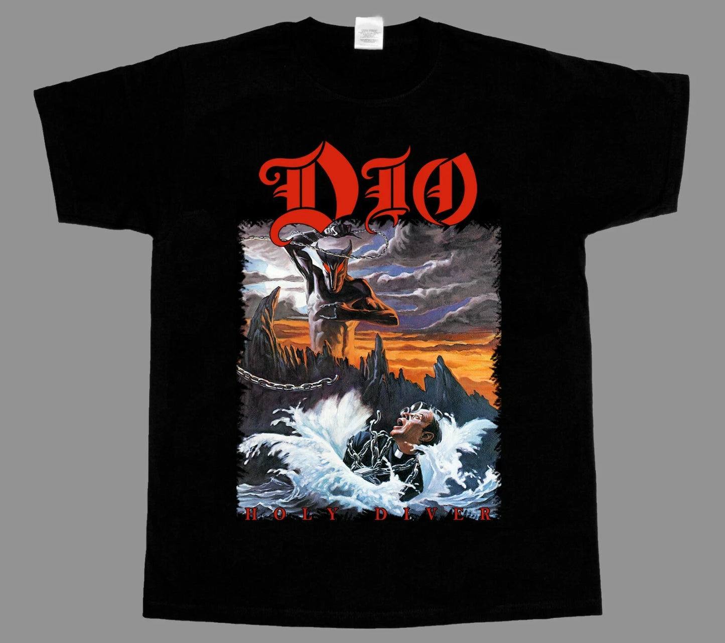 DIO Holy Diver NEW BLACK SHORT/LONG SLEEVE T-SHIRT 3 4 5XL