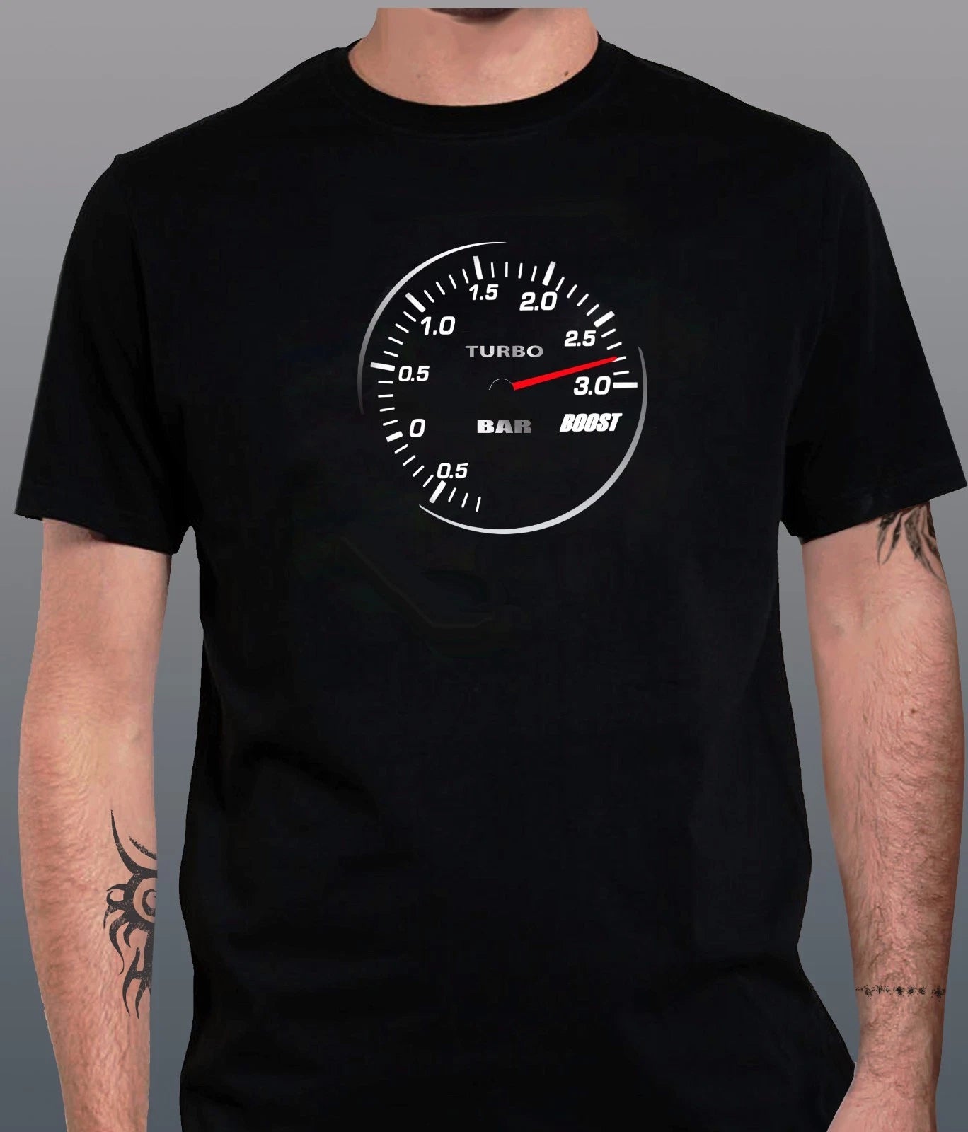 Turbo T Shirt Turbometer 3.0 BAR JDM Boost Silver S-5XL + Long Sleeve tshirt