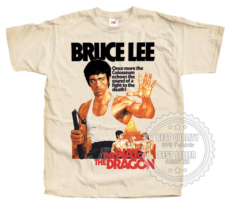Bruce Lee Way of the Dragon T SHIRT Tee V3 Natural Vintage all sizes S - 5XL