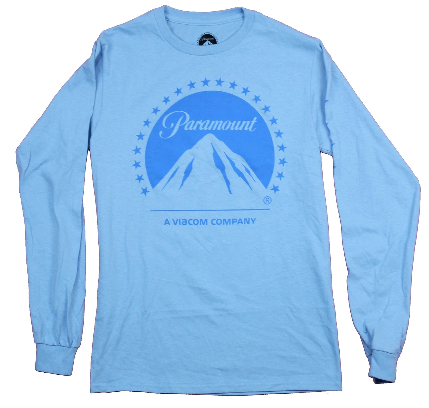 Paramount Mens Long Sleeve T-Shirt - Classic Mountain Logo Star Sleeves