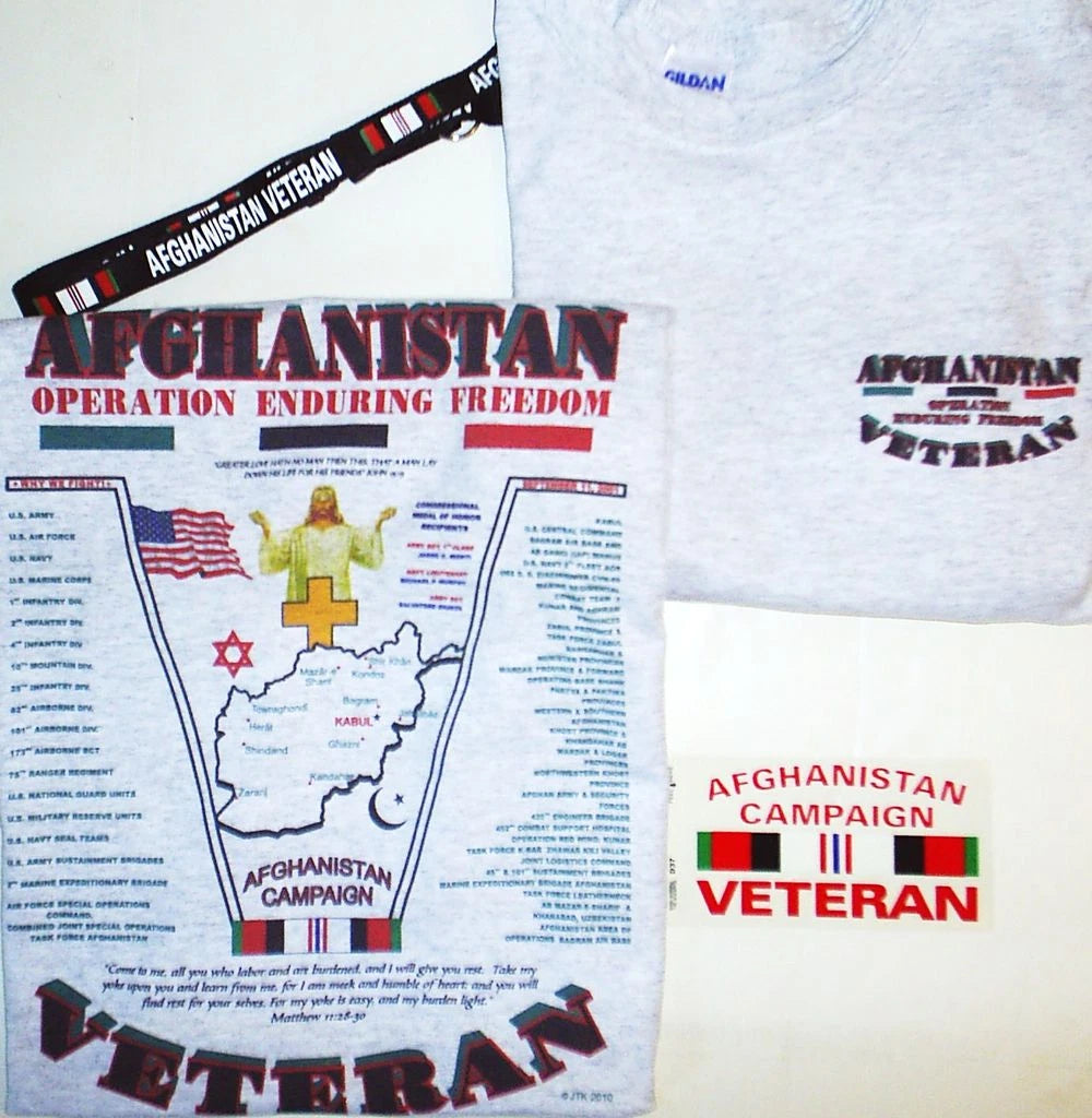 AFGHANISTAN WAR:OPERATION ENDURING FREEDOM U.S. MILITARY VETERAN 2-SIDED SHIRT