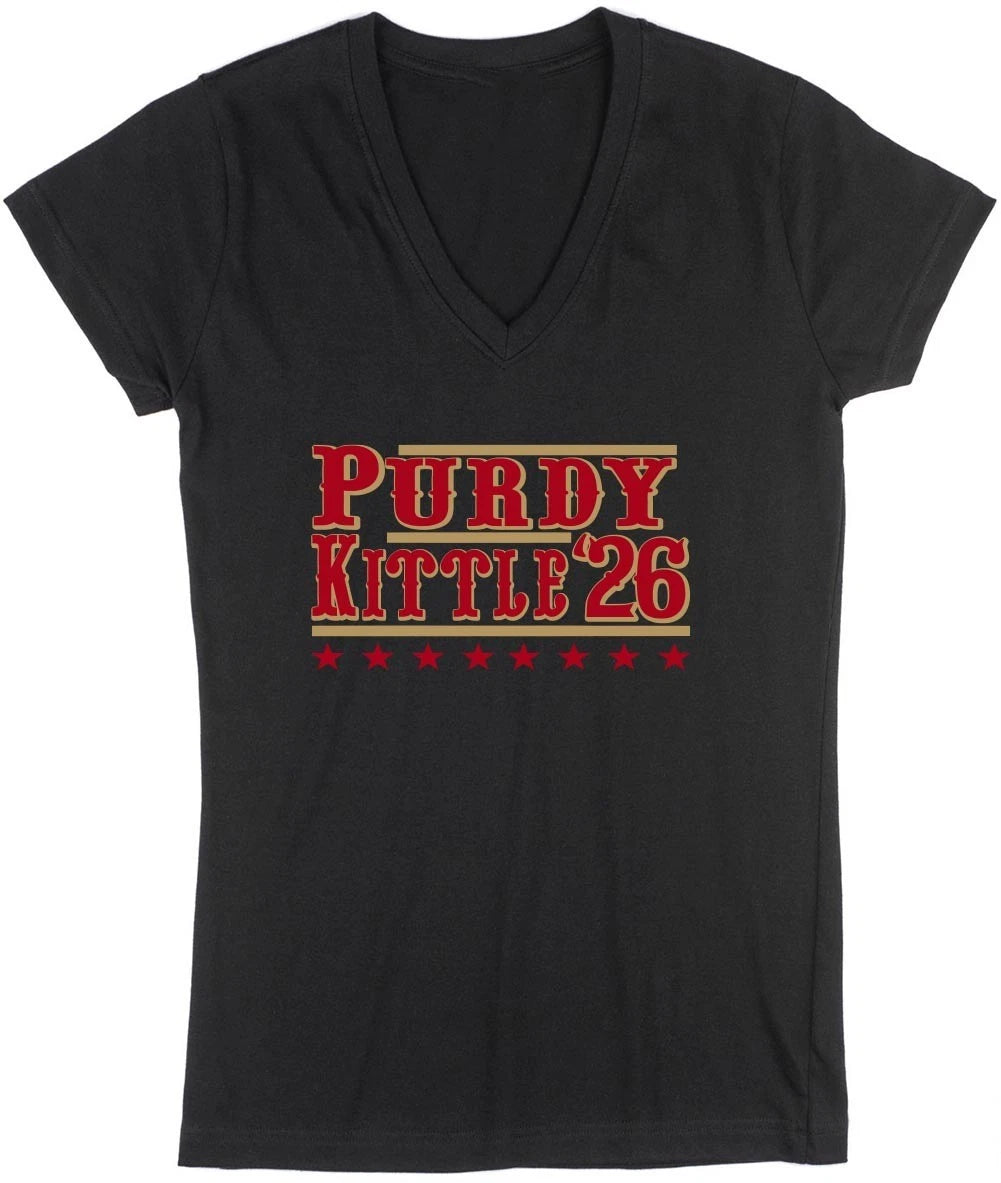 Brock Purdy George Kittle 2026 49ers LADIES V-Neck Shirt T-Shirt