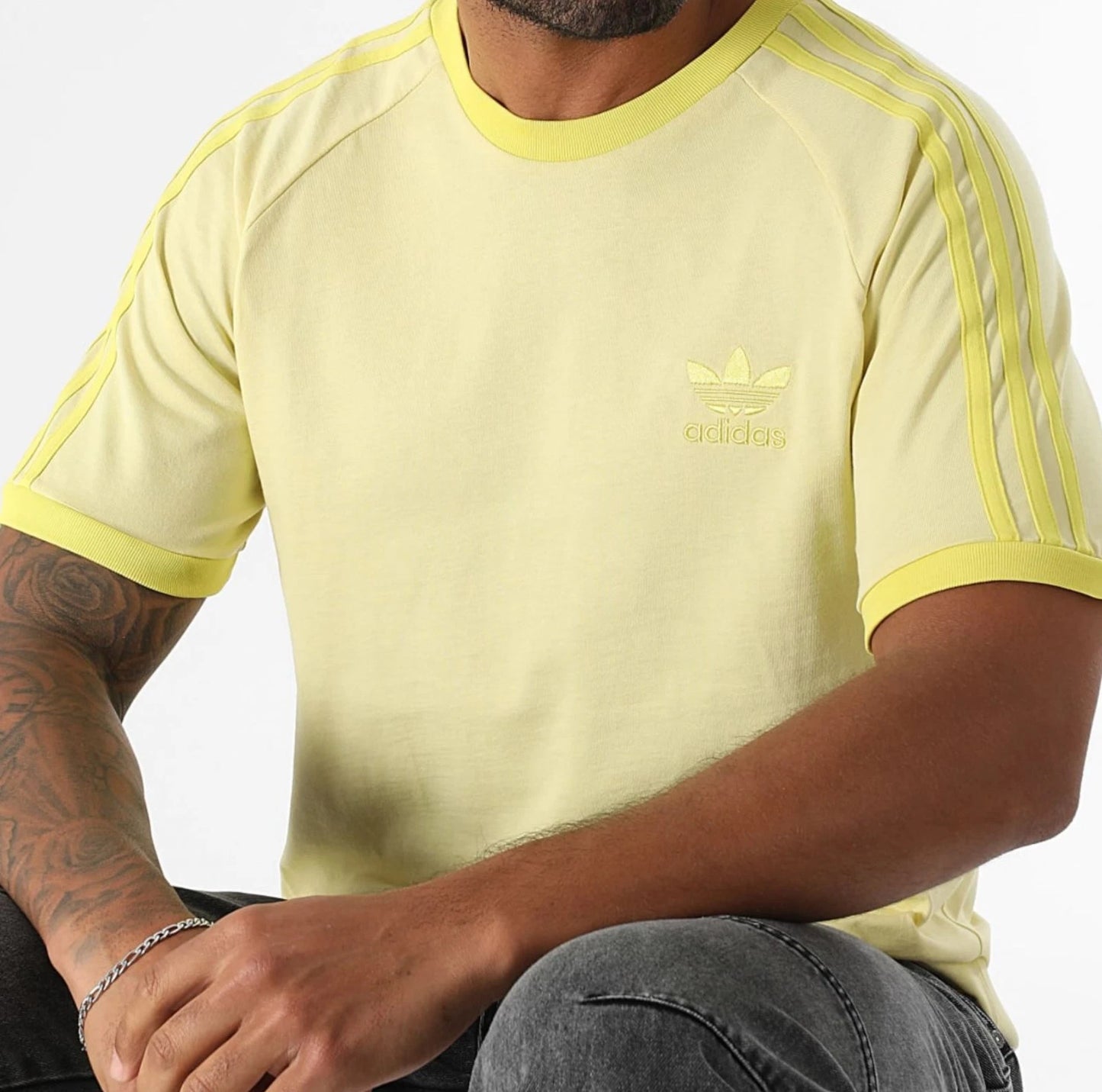 NEW MENS ADIDAS ORIGINALS CALIFORNIA TREFOIL TEE SHIRT ~SIZE XL #JN702 YELLOW
