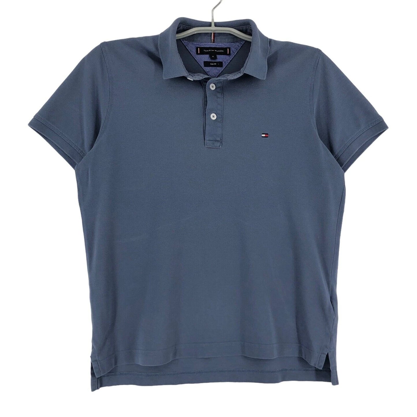 TOMMY HILFIGER men's blue slim fit polo collar t-shirt size M