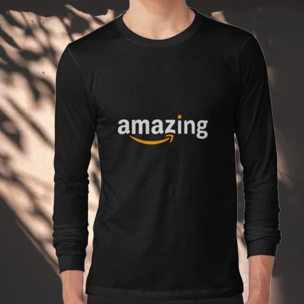 Amazing Amazon Logo Long Sleeve T-Shirt Funny Size S to 5XL