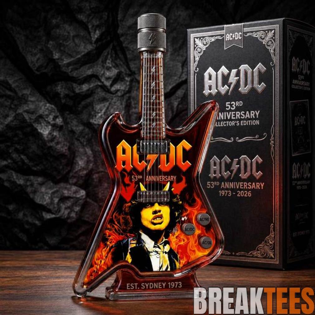 ACDC 53rd Anniversary Collector’s Edition Guitar-shaped Whiskey Bottle