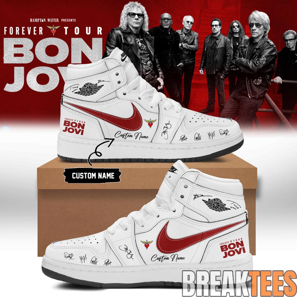 BON JOVI “Forever Tour” Signature White Limited Edition AJ1 Shoes