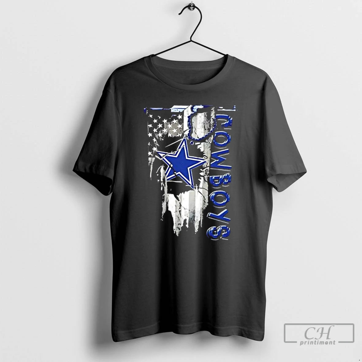 Classic Dallas Cowboys Football Battle Shattered Usa Flag Rip Design