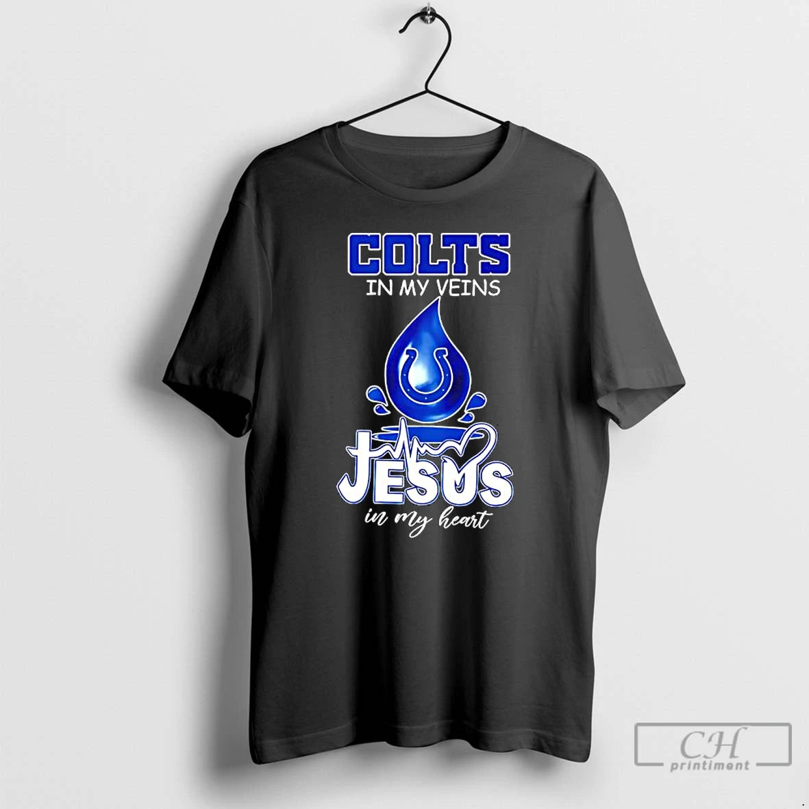 Classic Indianapolis Colts In My Veins Jesus In My Heart Symbol