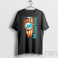 Classic Miami Dolphins Football Battle Shattered Usa Flag Rip Design