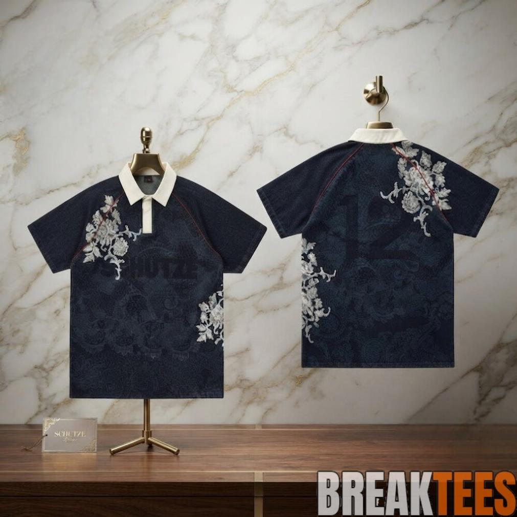Derschutze Floral Polo World Cup Denim Navy Cool