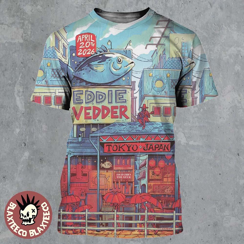 Eddie Vedder Tokyo Japan 2026 Venue Poster At Tokyo Garden Theater On April 20 2026 All Over Print Shirt