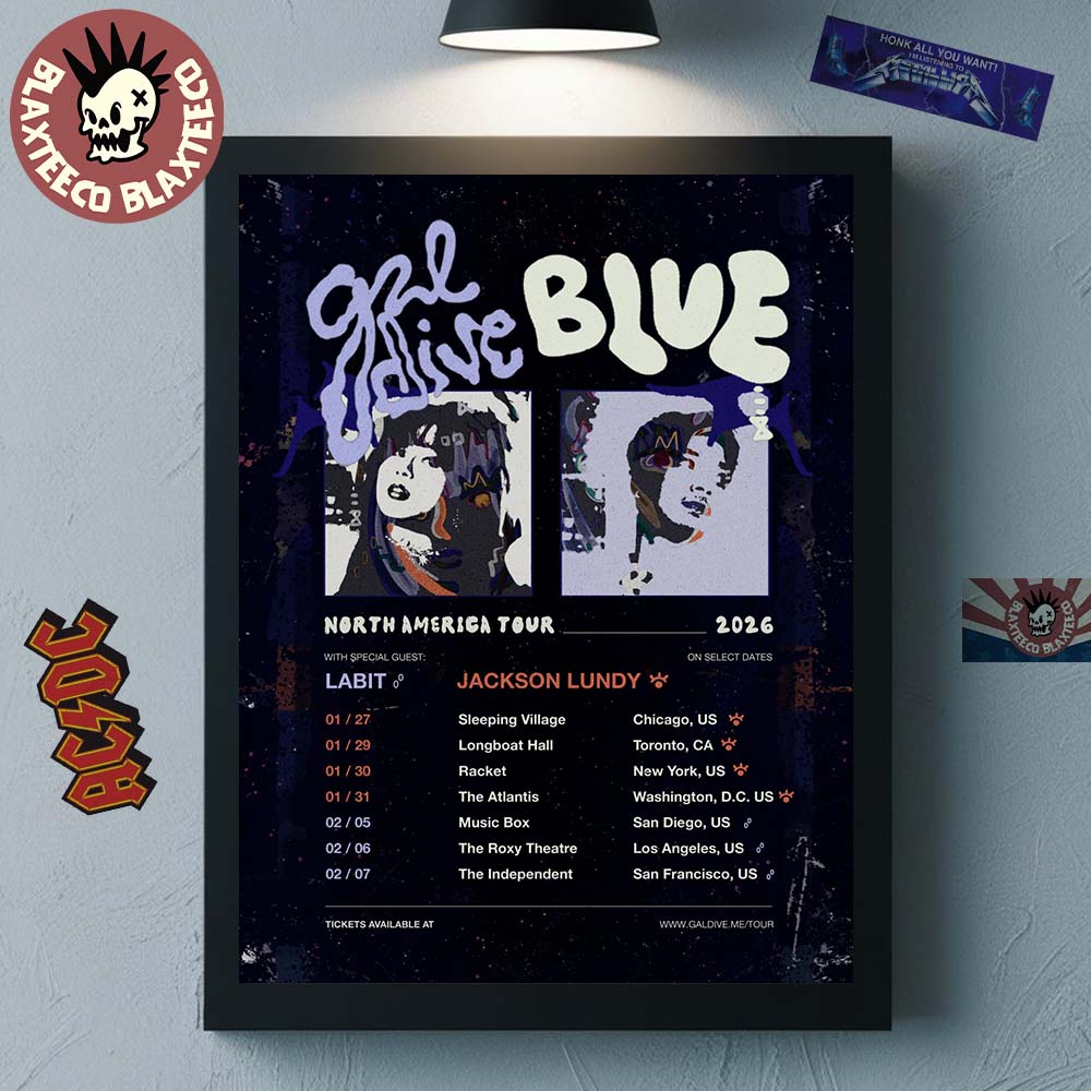 Galdive Blue North America Tour 2026 Schedule Dates Home Decor Poster Canvas