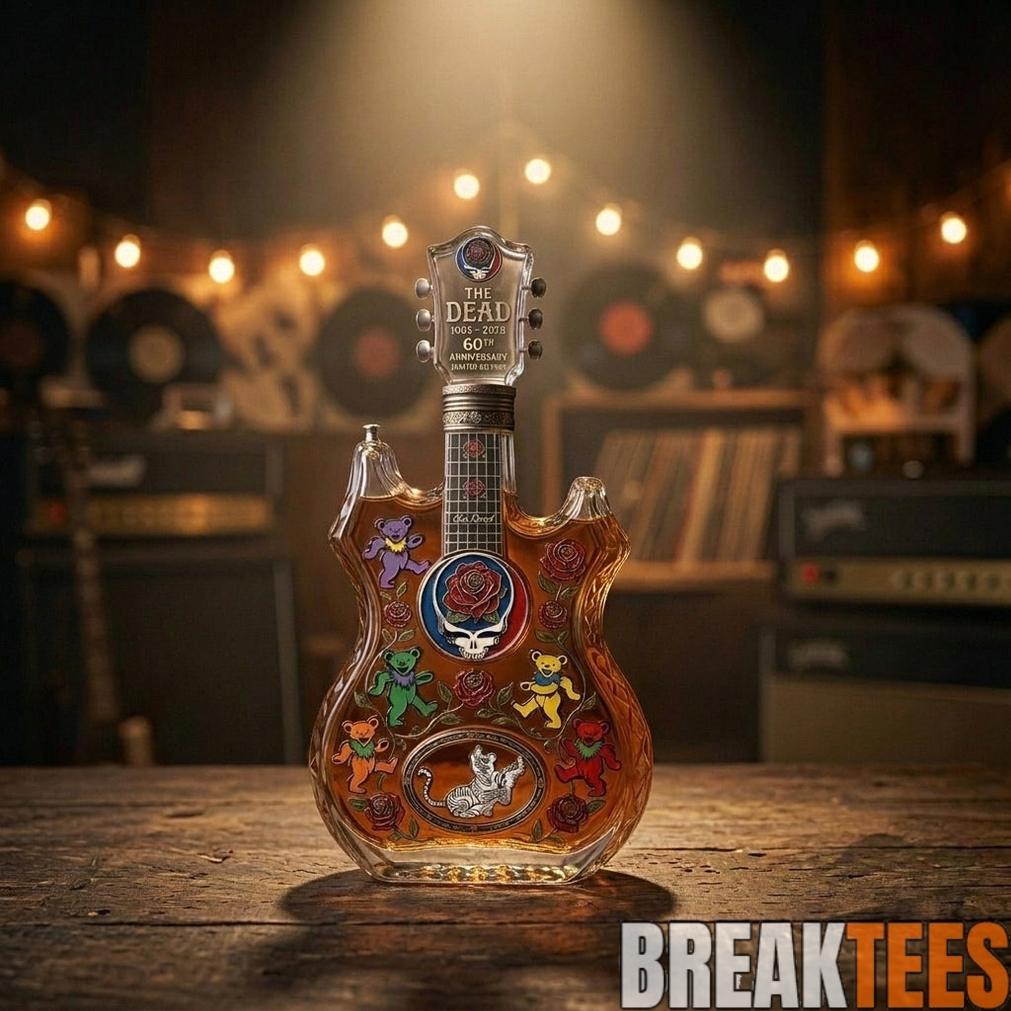 Grateful Dead 60th Anniversary Guitarshaped Whiskey Bottle