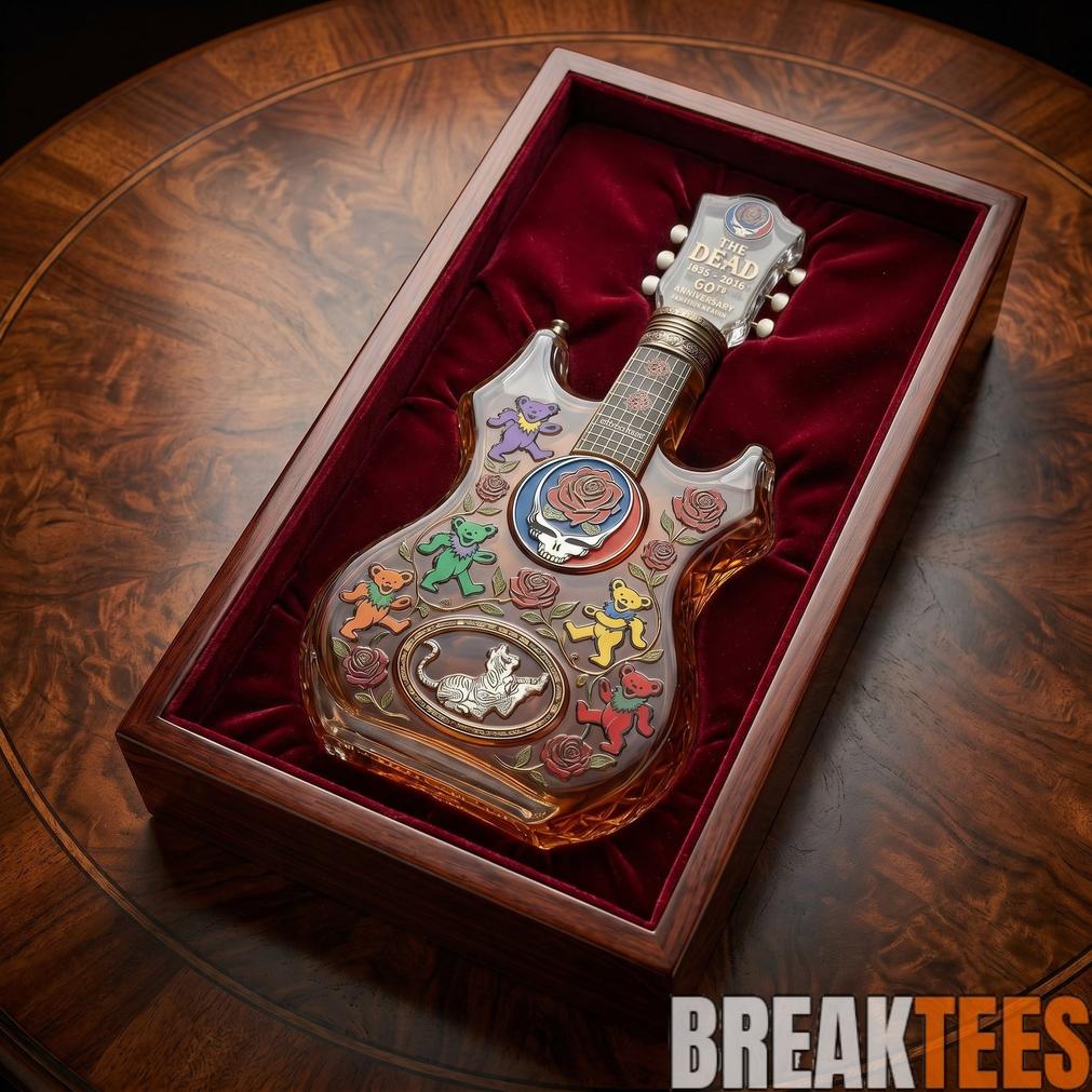 Grateful Dead 60th Anniversary Guitarshaped Whiskey Bottle