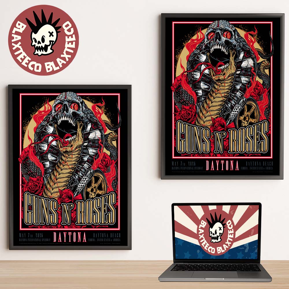 Guns N Roses Welcome To Rockville 2026 Festival In Daytona Beach On May 7 2026 The Cobra Skull Head Art Home Decor Poster Canvas