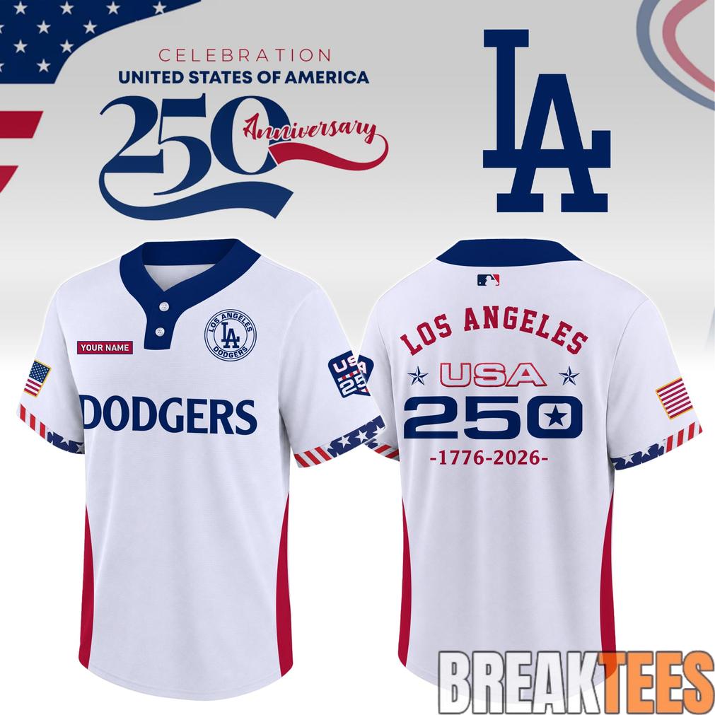 Los Angeles Dodgers 250 Anniversary Two Button Baseball Jersey