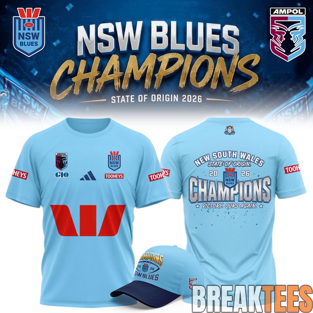 New South Wales Blues 2026 State Of Origin Champions Champions T-Shirt