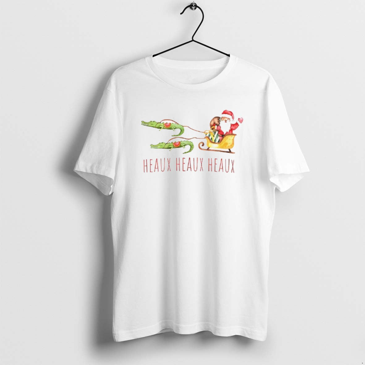 Official Funny Cajun Santa Louisiana Alligator Christmas Heaux Heaux Heaux