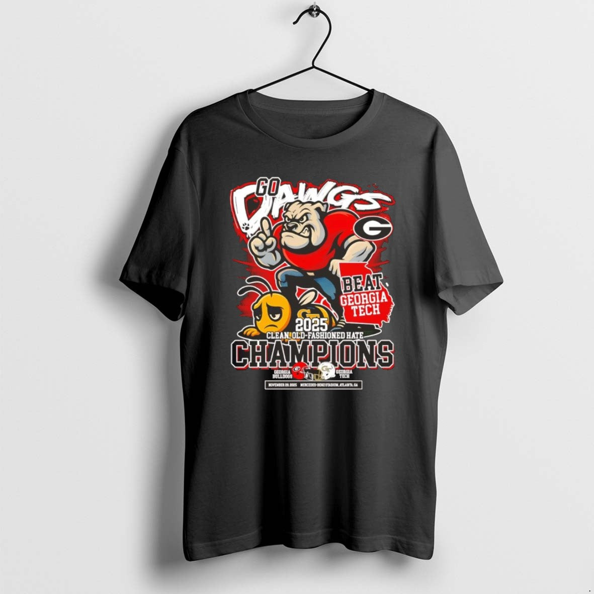 Official Georgia Bulldogs Beat Georgia Tech 2025 Clean Old Fashioned Hate Champions Christmas Chriast
