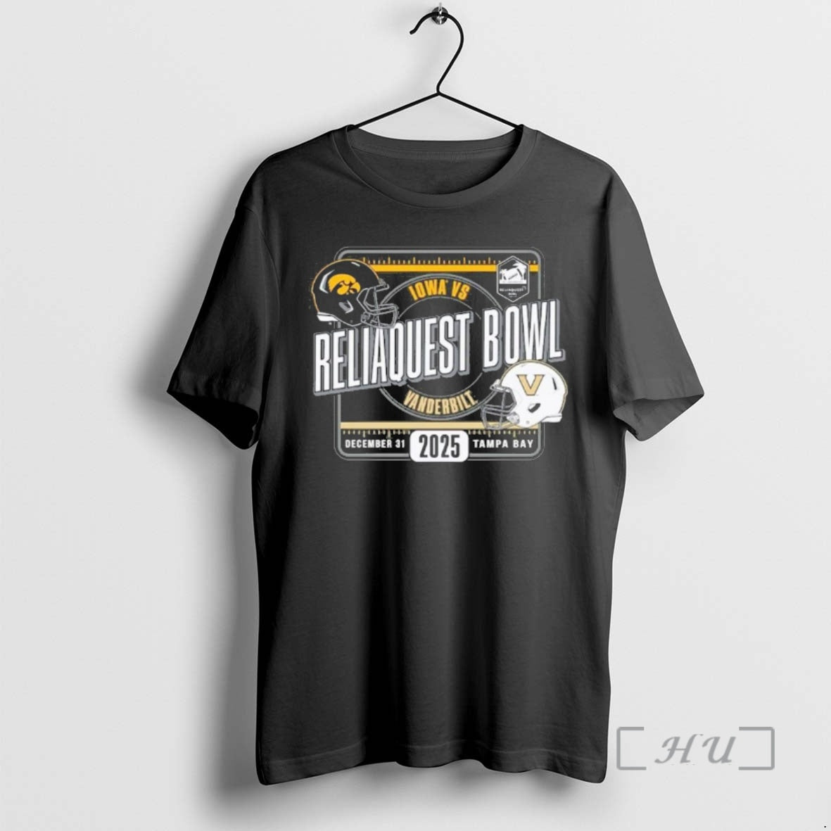 Officials University Of Iowa Hawkeyes Vs Vanderbilt Football 2025 Reliaquest Bowl Matchup Premium T Shirts