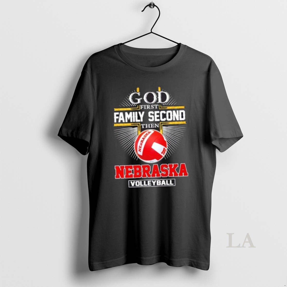 Original Cross God First Family Second Then Nebraska Volleyball