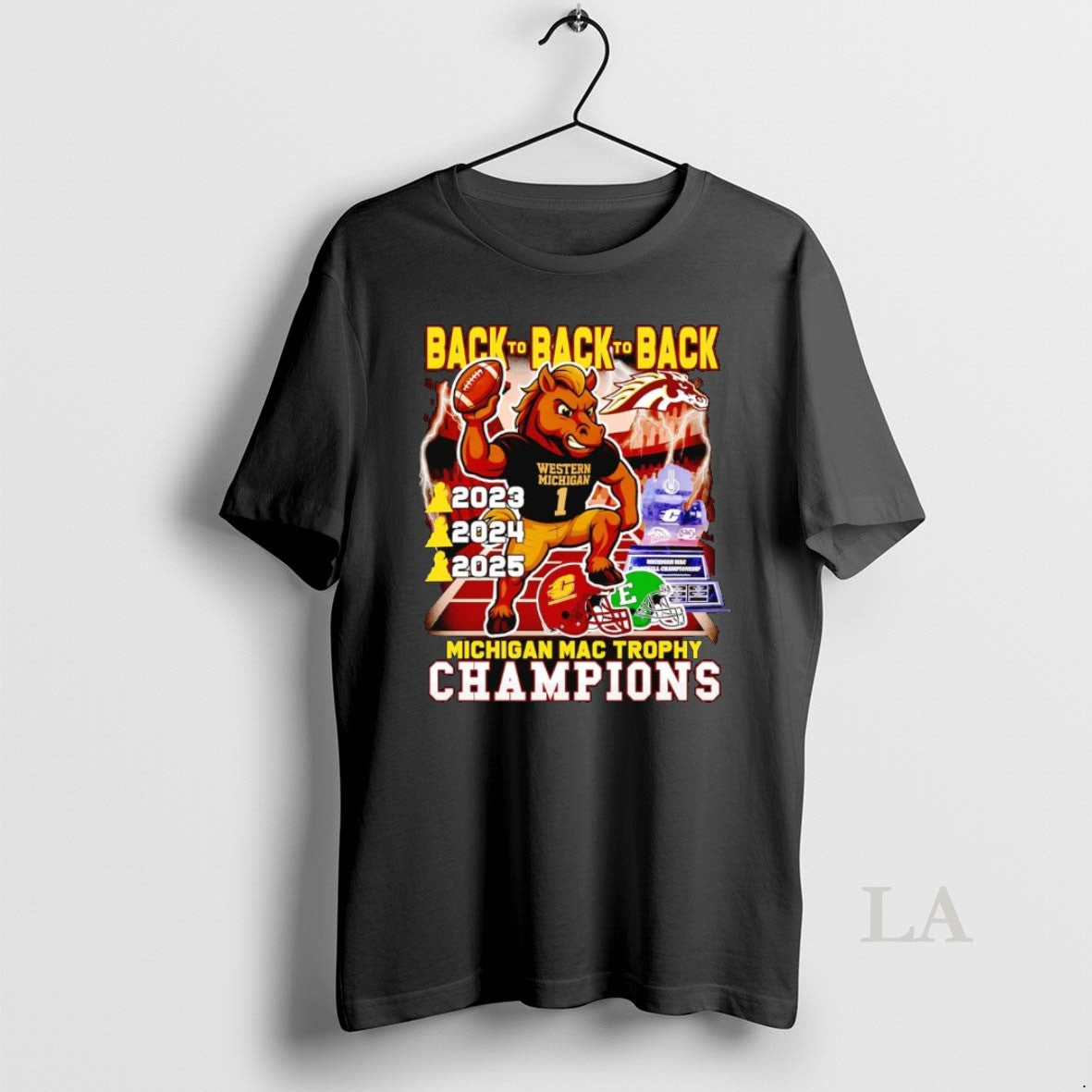 Original Western Michigan Broncos 2025 Back To Back Michigan Mac Trophy Champions