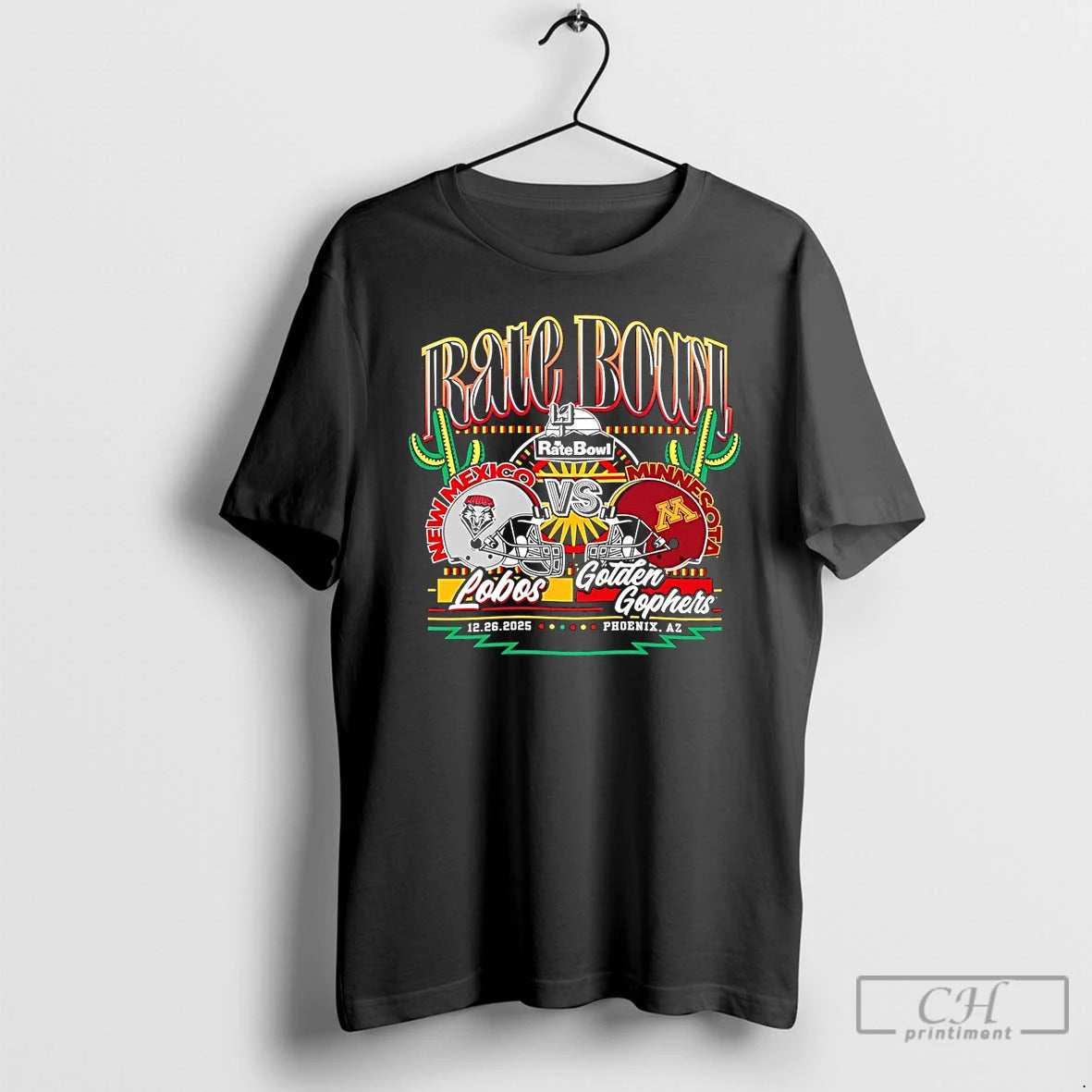 Premium 2025 Rate Bowl New Mexico Lobos Vs Minnesota Golden Gophers Matchup Helmet T Shirts