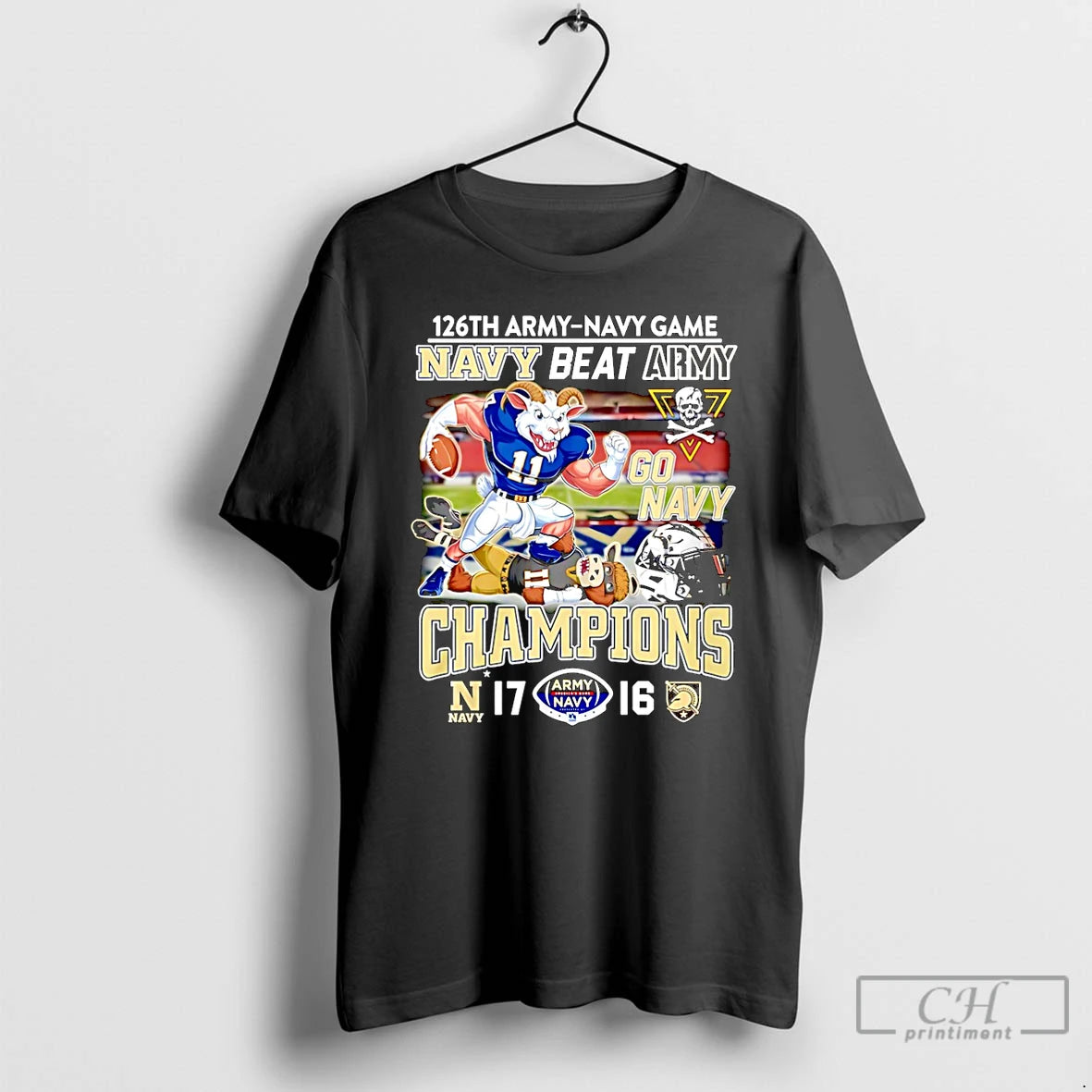 Premium Navy Midshipmen 126th Army Navy Game Champions Navy Beat Army Mascot Christmas T Shirts