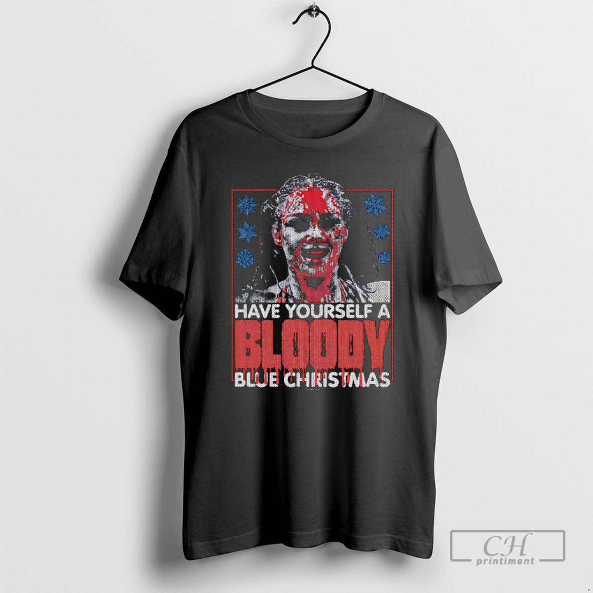 Premium Skye Blue Bloody Christmas Holiday Shirt Sweater