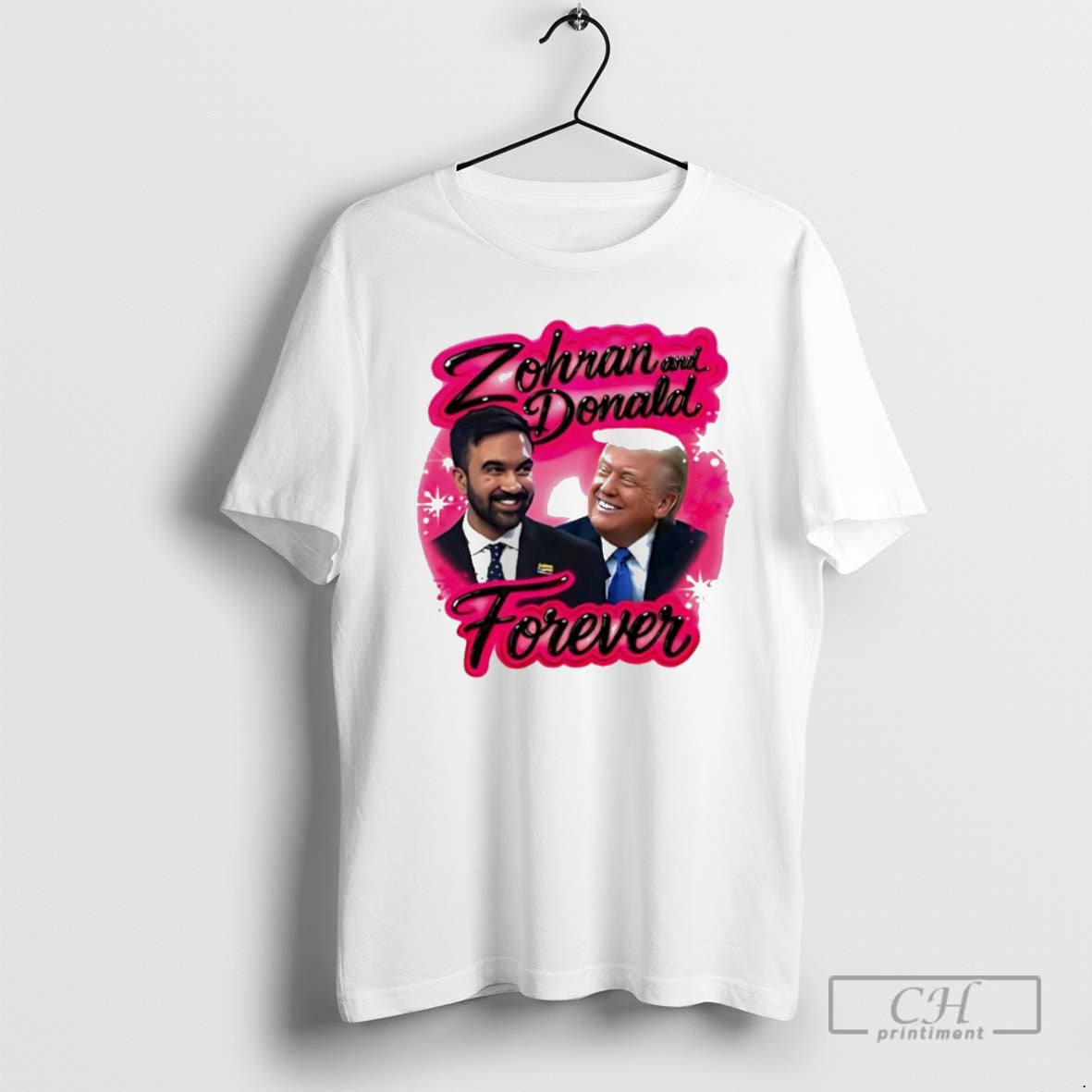 Premium Zohran Mamdani And Donald Trump Forever Airbrush Shirt Sweater