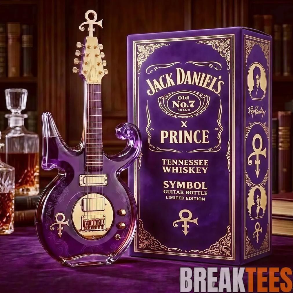 Prince Purple Music Legend Guitar-Shaped Commemorative Whiskey Bottle
