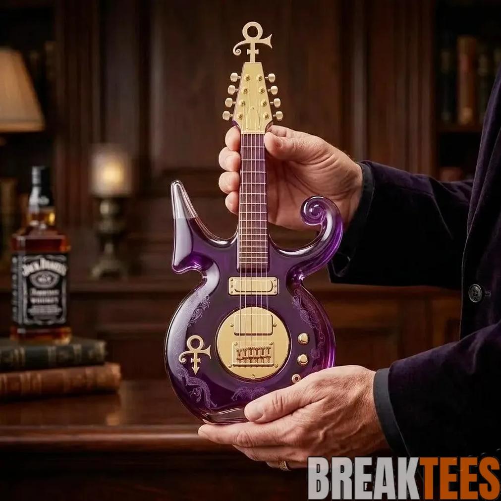 Prince Purple Music Legend Guitar-Shaped Commemorative Whiskey Bottle