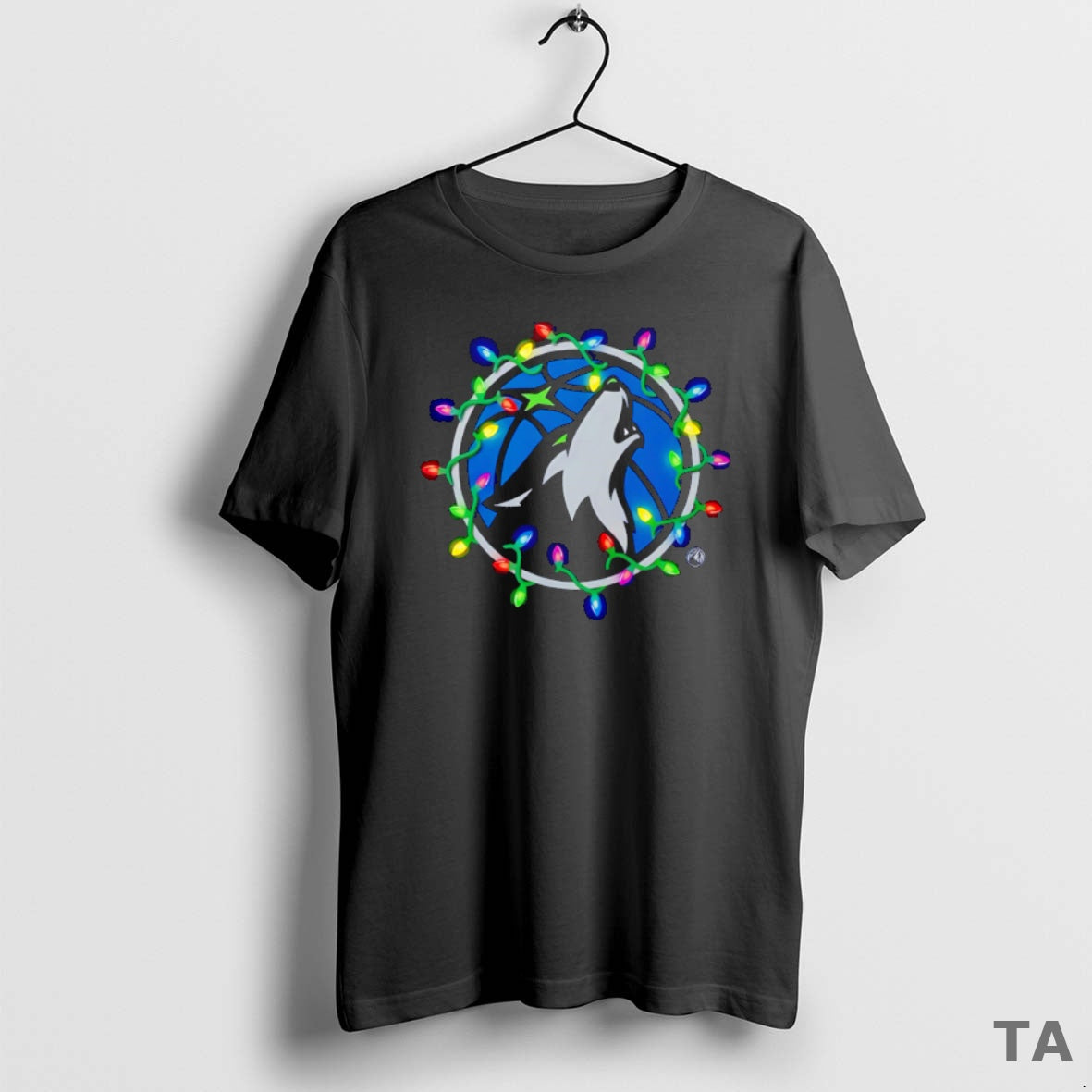 Top Minnesota Timberwolves Logo Lights Merry Christmas T Shirt Sweater
