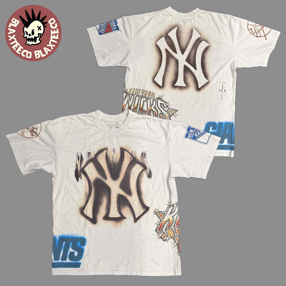 Travis Scott Cactus Jack X Fanatics New York Sports Logo T-Shirt