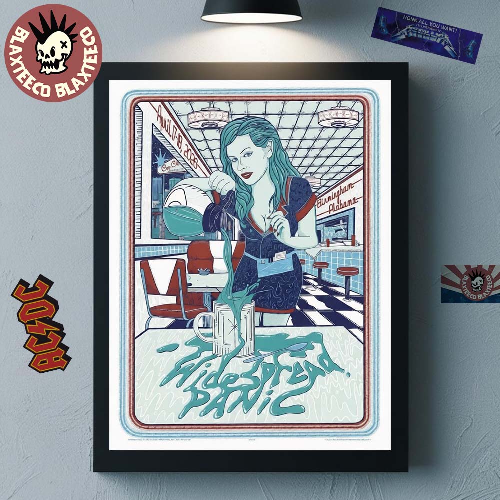 Widespread Panic Birmingham Alabama 2026 Event Poster At Coca Cola Amphitheater On April 17 And 18 2026 The Waitress Art Poster Canvas